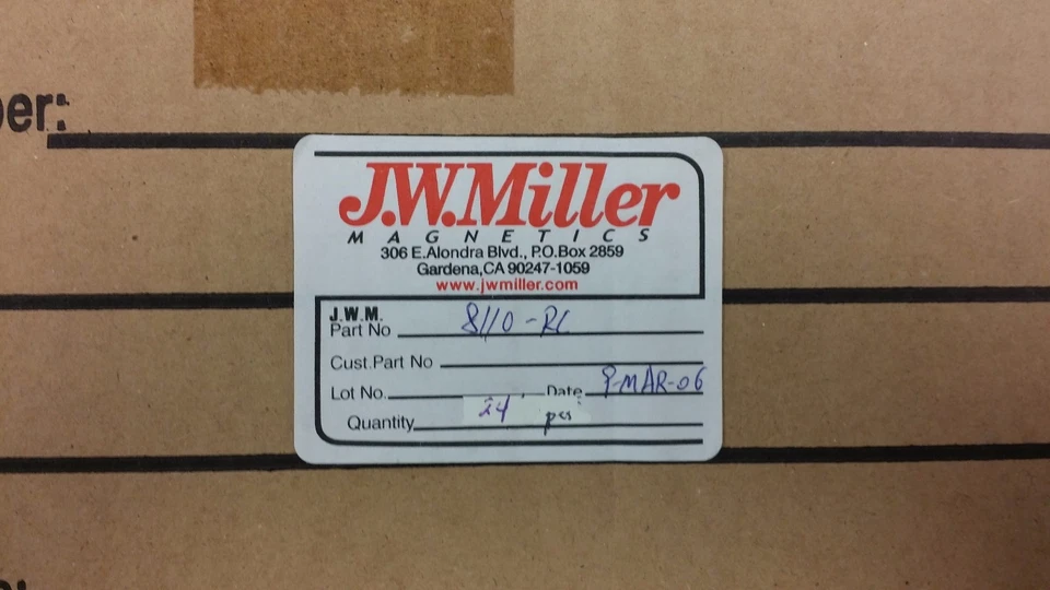 (1 PC) 8110-RC JW MILLER Modo Común Chokes Doble 20mH 1kHz 2.9A 210mOhm DCR ROHS Foto 1 de 1