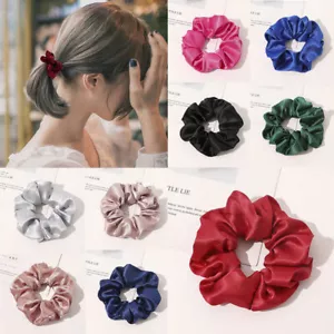 1Pc Elastische Haarbänder Satin Seide Scrunchies Pferdeschwanzhalter C8 - Bild 1 von 41