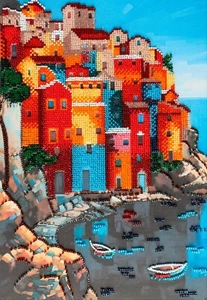 Abris Art Bead Embroidery Kit Safe Haven, Needlepoint Kit,  DIY Beaded Haven - Picture 1 of 10