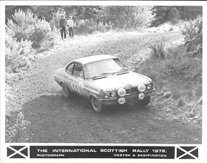 PHOTOGRAPH BARRIE WILLIAMS SCOTTISH RALLY 1972 VAUXHALL DTV VAUXHALL FIRENZA - Picture 1 of 1
