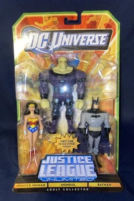 Paquete de 3 Justice League Unlimited Wonder Woman Mongul Batman Mattel DC Universe Foto 1 de 2