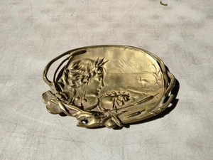 French Art Nouveau Card Tray Pin Tray Vide-Poche 1920's Bronze or Brass Mermaid - Picture 1 of 4