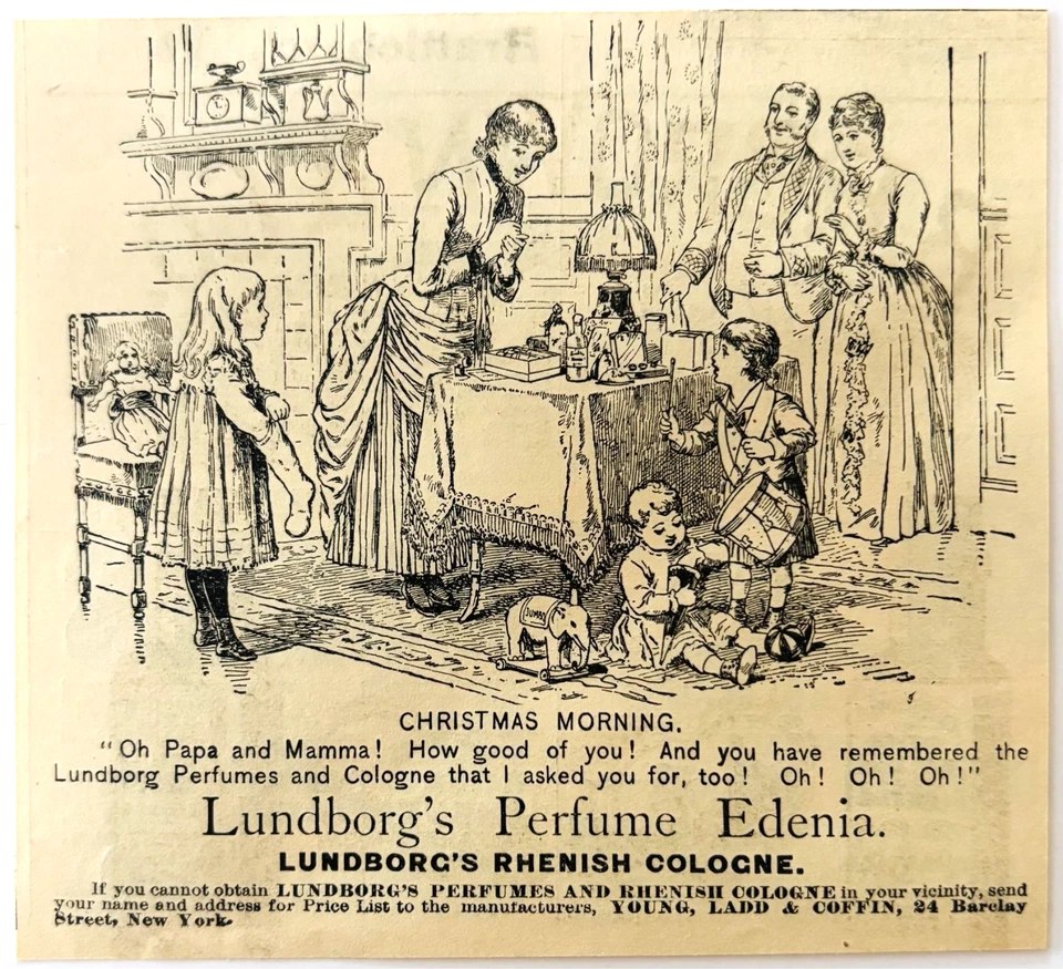 1886 Lundborg's Perfume & Colônia Publicidade Beleza Vitoriana Edenia DWKK27G - Imagem 1 de 1