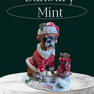 Danbury Mint Christmas,  Boxer  Dog, Dec Calendar Figurine December Christmas - Picture 1 of 1