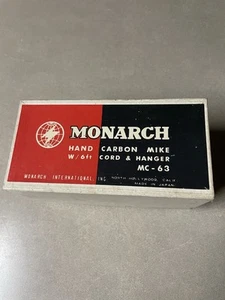 Vintage Rare Monarch MC-63 Hand Carbon Mike Ham Radio w Box (Read) Japan Made - Zdjęcie 1 z 10