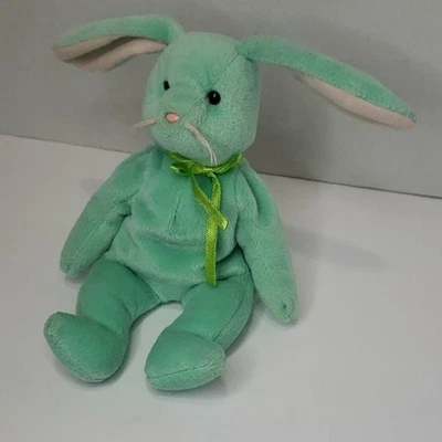 Ty Beanie Baby Hippity Green Bunny Rabbit 1996 - Image 1 of 4