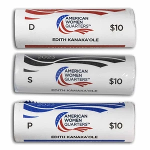 2023-PDS Edith Kanaka'ole American Women Qtr 40 Münzen 3 Rollen Set - Bild 1 von 4