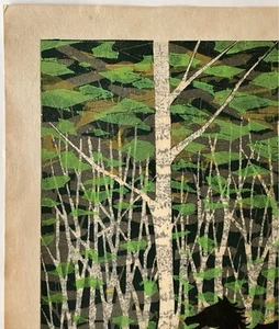  Fumio Fujita Running Forest 1977 Woodblock Print Signed LimitedFramed  - Picture 1 of 10