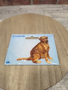 Simplicity Iron On Applique Golden Retriever Embroidered Dog 2 5/8” X 2.5" - Picture 1 of 5