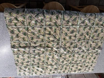 John Deere Lightweight Rag Quilt Flannel Blanket Handmade 39x47" - Image 1 of 3