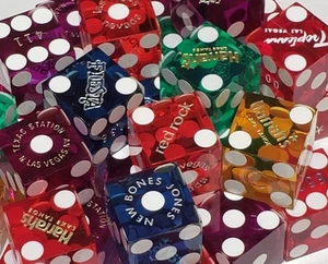 Authentic Las Vegas, Lake Tahoe, Reno, Nevada Casino Table-Played Craps Dice ... - Picture 1 of 3