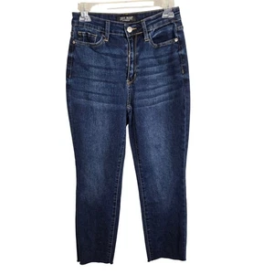 Jeans Judy blu ragazzo orlo grezzo lavaggio scuro denim taglia 5/27 cropped classico - Foto 1 di 12