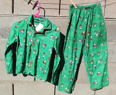 Peanut Charlie Brown Navidad Pijama Conjunto Niño Niña Mediano 10-12 Grande $36 OFERTA Foto 1 de 4