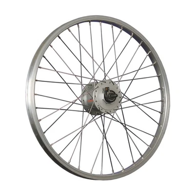 Laufrad 20 Zoll Vorderrad Fahrrad Shimano Nexus DH-C3000 Nabendynamo silber vorn - Bild 1 von 4