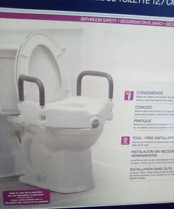 Sedile wc rialzato 5" allungato con bracci estraibili scatola aperta nuovo - Foto 1 di 3