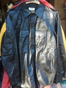 RARE ICONIC MINT! 1968 The Leatherman NYC LONG SLEEVE SHIRT JACKET HORSE HIDE(?) - Picture 1 of 12