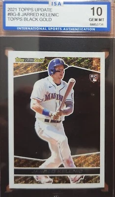 2021 Topps Update Black Gold Jarred Kelenic RC #BG-8 Rookie ISA 10 - Image 1 of 2