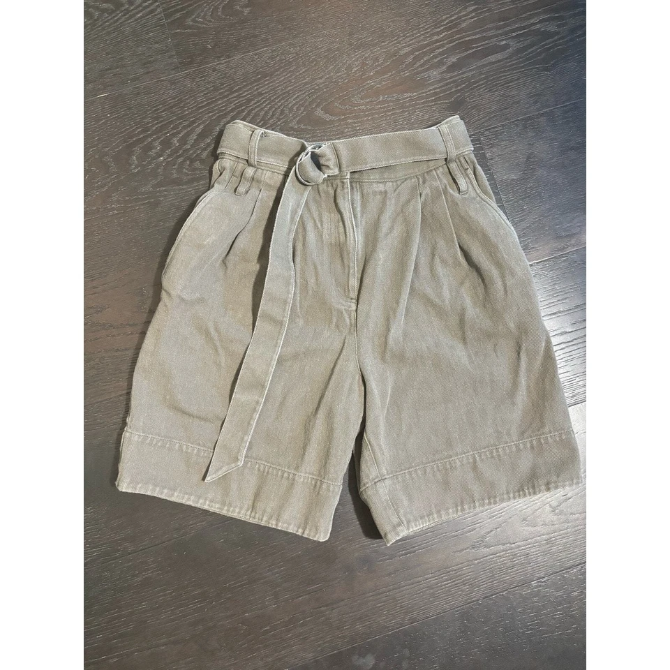 Pantalones Cortos Tibi Cintura Alta Sarga - Lujo - Atemporal - Armario Cápsula Foto 1 de 4