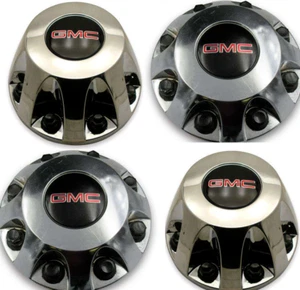 2011-2023 GMC Sierra 3500 1-ton Dually FRONT & REAR Wheel Hub Center Caps SET - Picture 1 of 1