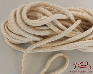 6MM HEAVY DUTY NATURAL BRAIDED COTTON ROPE FISHERMAN PIPING DIY BONDAGE  - Picture 1 of 2
