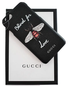 NEW GUCCI BEE "BLIND FOR LOVE" Black Canvas iPhone® 7/8 Hard Cover Case - Picture 1 of 8