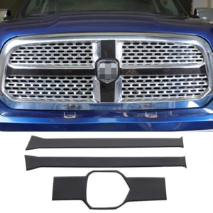Front Grille Cross Strip Trim Decor Sticker for Dodge Ram 2010-2015 Carbon Fiber - Picture 1 of 7