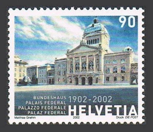 Switzerland 1113,MNH.Michel 1783. Federal Parliament Building,centenary,2002. - Image 1 of 1