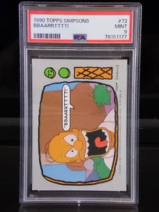 1990 TOPPS THE SIMPSONS BBAARRTTTT! #72 TRADING CARD HOMER SIMPSON | PSA 9 MINT - Picture 1 of 7