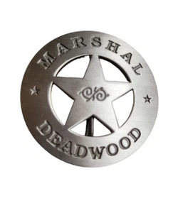 Replik Marshal Deadwood Abzeichen Silber Finish 1 5/8" Neuheit Western Abzeichen - Bild 1 von 3
