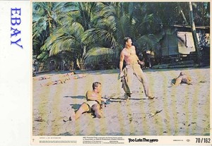 Cliff Robertson barechested Too Late the Hero VINTAGE Color Card