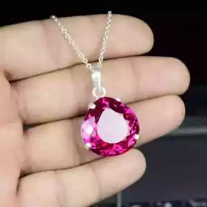 Colgante de zafiro rosa natural certificado GK gemas 28,95 quilates + corte pera ¡Regalo para GF! - Imagen 1 de 7