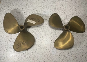 Inboard Brass Bronze Propellers 14 X 15 Prop Set Right & Left Equi-poise - Picture 1 of 17