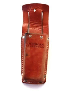 American Tradesman Cowhide Leather Brown Utility Knife Holder With Belt Loop - Picture 1 of 5