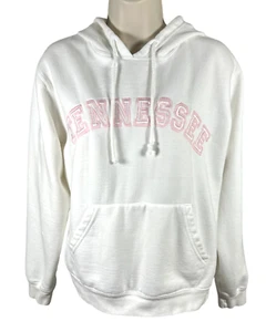 J America Women's Tennessee Hoodie Sweatshirt White Pink Print Long Sleeve Sz Lg - Picture 1 of 6