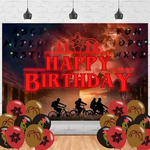 Stranger Birthday Party Supplies,Stranger Decorations Set with A larger Backdrop - Picture 1 of 8