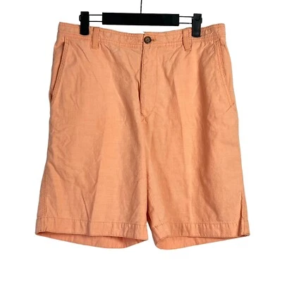 Pantalones Cortos Deportivos de Lujo IZOD para Hombres 32 Bolsillos Frontales Planos Trabillas para Cinturón Naranja Foto 1 de 4