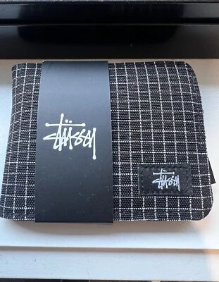 Stussy Black Plaid Wallet For Men *BRAND NEW* - Image 1 of 4
