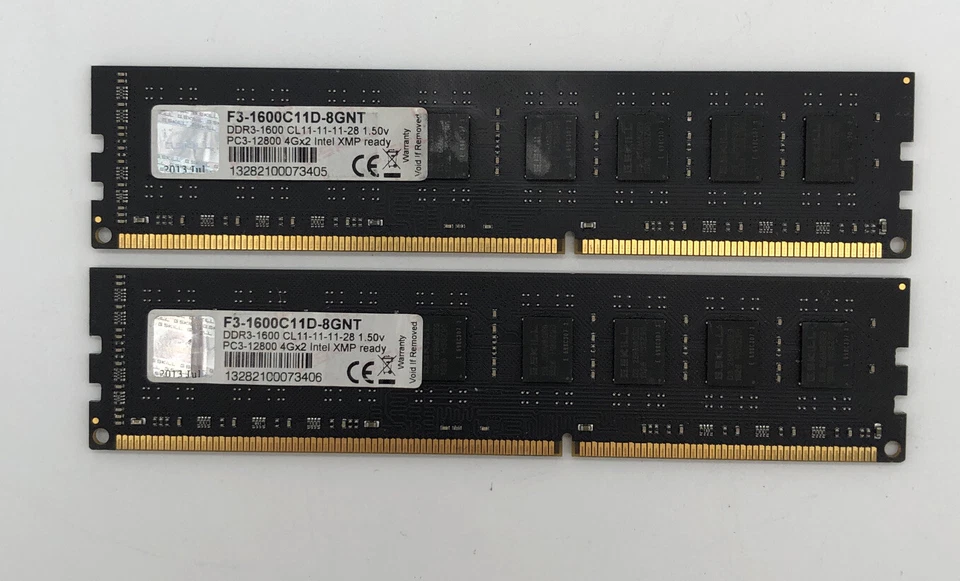 G.SKILL F3-1600C11D-8GNT - 8GB (2X4GB) DDR3 RAM - 4Gx2 PC3-12800 - Bild 1 von 1