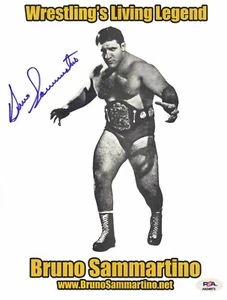 Bruno Sammartino Signed Wrestling 8.5x11 Photo Longest Champion WWF WWE HOF PSA - Picture 1 of 2