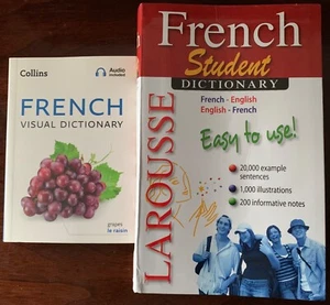 Larousse French Student Dictionary & Collins French Visual Dictionary-NM - Picture 1 of 2