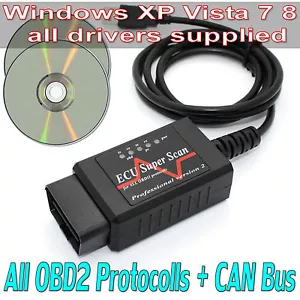 Cable USB ELM 327 OBD2 OBDII V1.5 Pro herramienta de escáner de interfaz de diagnóstico de automóvil - Imagen 1 de 3