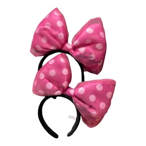 2set Tokyo Disney Headband Minnie Big Ear Pink Polka Dot Bow Headband Japan - Picture 1 of 9