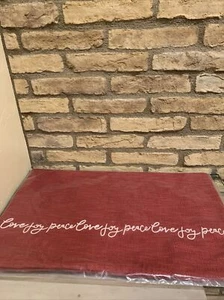 Pottery Barn Love Joy Peace Embroidered 16x26" Lumbar Pillow Cover ~ Red ~ NWT - Picture 1 of 2