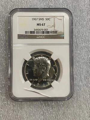 1967 U.S. Kennedy Half Dollar - SMS  NGC MS 67 (007) (CRACKED HOLDER) - Image 1 of 2