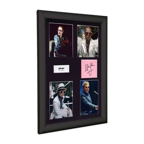 Elton John Hand Signed Mounted & Framed Photo Montage Signed COA "Great Gift" Cover