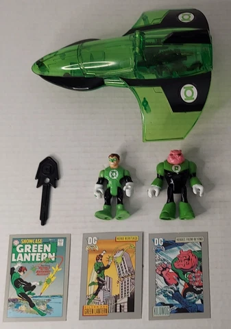 Green Lantern SHIP and 2 figures Green Lantern & Kilowog IMAGINEXT with missle Cover