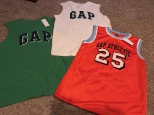 nwt GAP KIDS Lot 3 Sleeveless Shirts DAZZLE Basketball JERSEY Cutoff Boys XL 12 - Picture 1 of 1