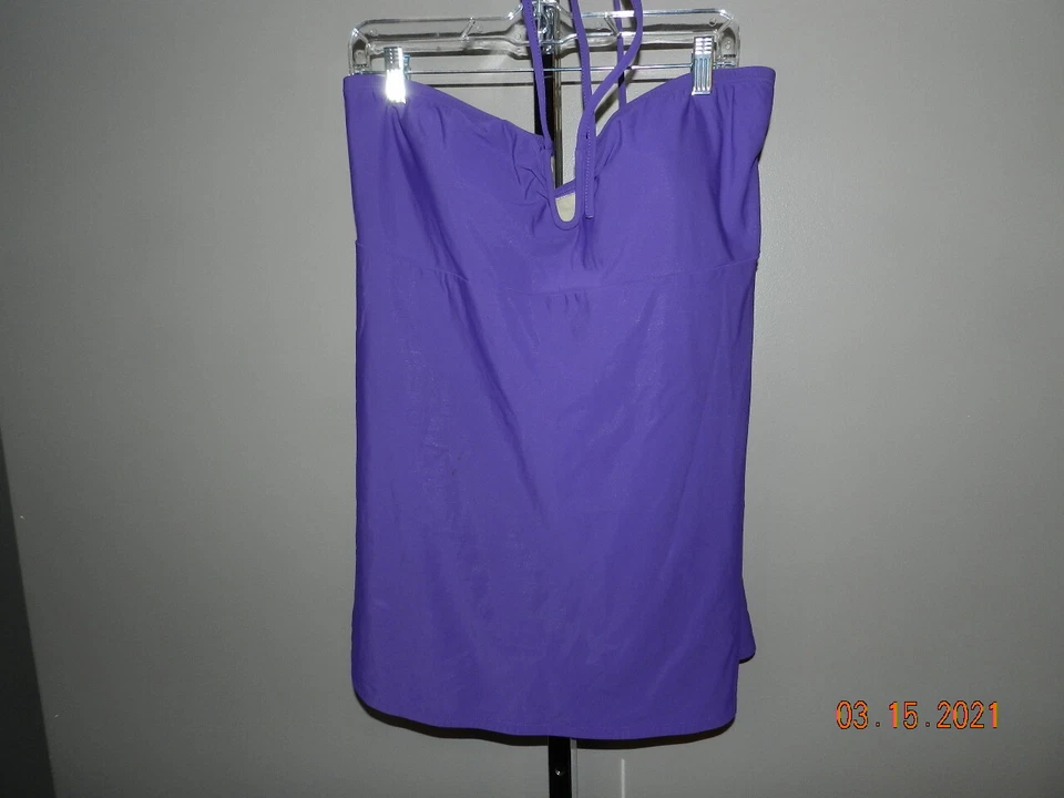 Shape FX Bandeau Cuello Corbata Púrpura Traje de Baño Traje de Baño 20W más Control de Figura Foto 1 de 3