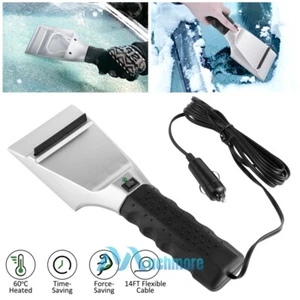 Electric Heated Scraper Car Auto Window Fast Ice Snow Remove & Ice Scrapers Mitt - Picture 1 of 42