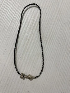 Collana Unisex Pandora Argento Placcato E Corda Idea Regalo - Picture 1 of 10